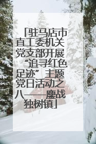 驻马店市直工委机关党支部开展“追寻红色足迹”主题党日活动之八——鏖战独树镇