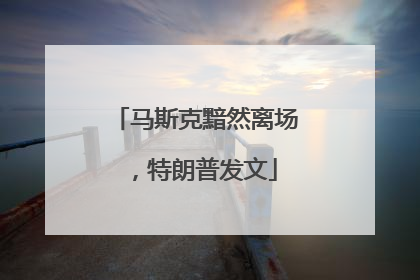 马斯克黯然离场，特朗普发文