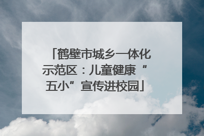 鹤壁市城乡一体化示范区：儿童健康“五小”宣传进校园