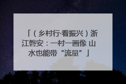 （乡村行·看振兴）浙江磐安：一村一画像 山水也能带“流量”