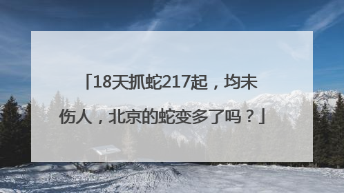 18天抓蛇217起，均未伤人，北京的蛇变多了吗？
