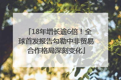 18年增长逾6倍！全球首发报告勾勒中非贸易合作格局深刻变化
