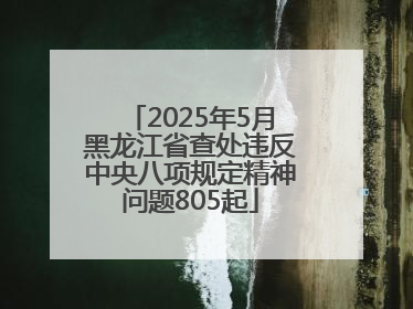 2025年5月黑龙江省查处违反中央八项规定精神问题805起
